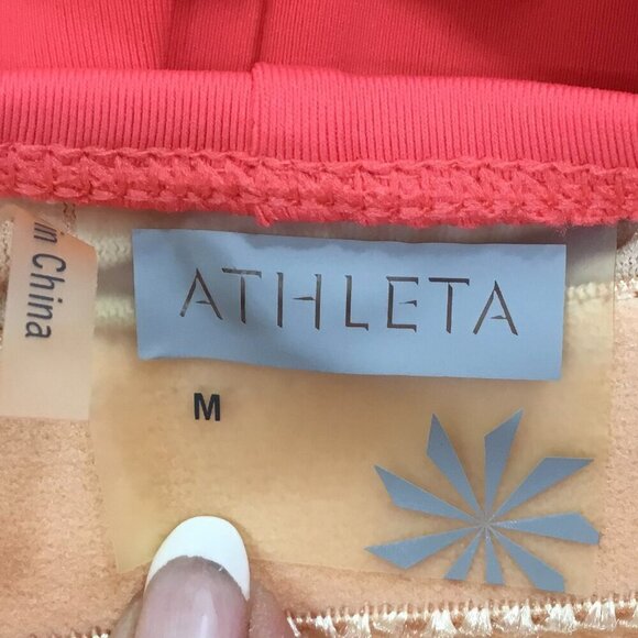 Athleta Kokomo Swim Dress Melon Size M Built in Bra Tie Halter 739779 High Neck - Picture 8 of 10